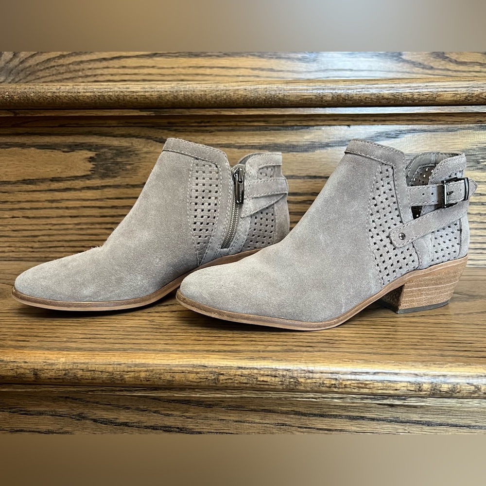 Vince Camuto Taupe Suede Booties